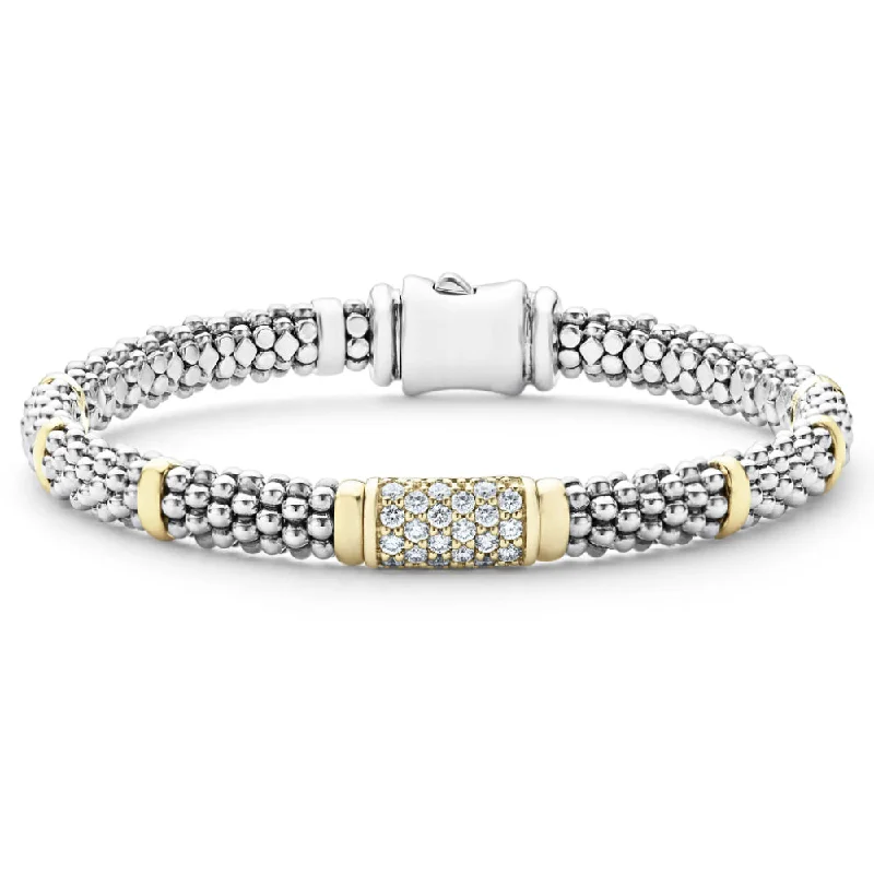 colorful bangles for women -Lagos 6mm Diamond Caviar Bracelet