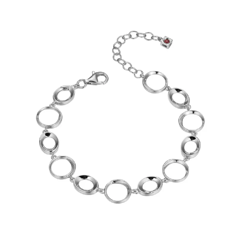 simple bangles for women -Elle Swirl Collection Interlocking Circles Bracelet