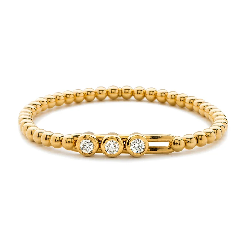 elegant bracelets for women -0.60ctw, 18K Yellow Gold Tresore Stretch Bracelet