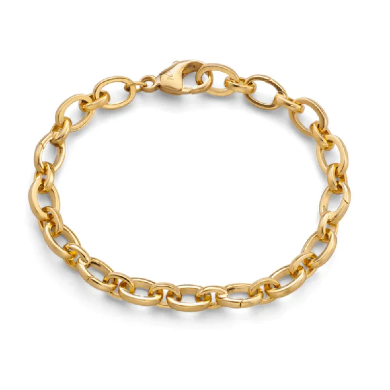 cuff bangles with charms for women -Monica Rich Kosann 18k Gold "Audrey" Link Charm Bracelet