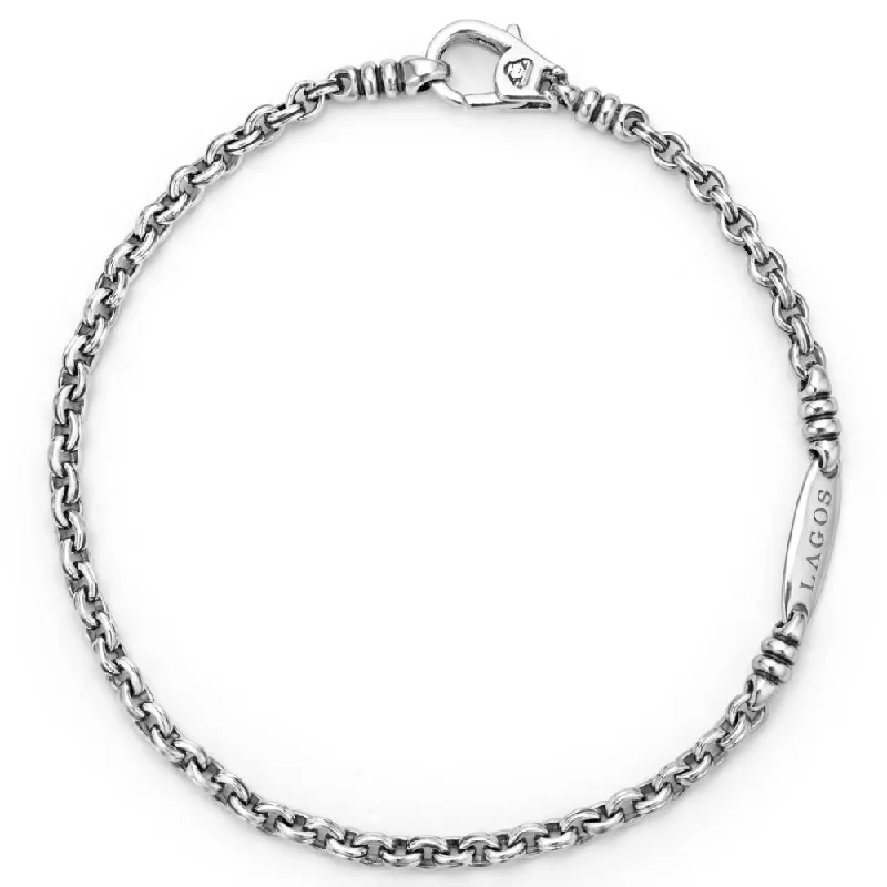 luxury bracelets for women -Lagos Anthem Double Link Chain Bracelet, 3mm