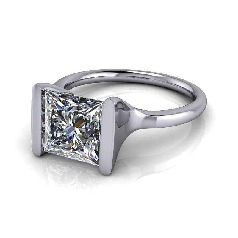 radiant cut engagement rings for women -Avalon No. 1 Moissanite Ring