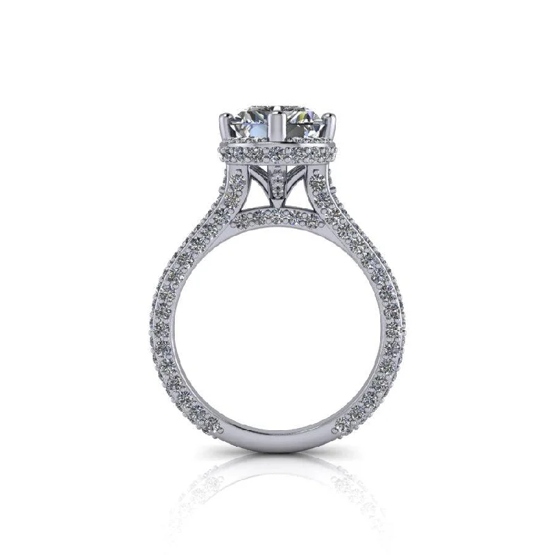 heart-shaped engagement rings for women -Radiant Cut Moissanite Ring 3.81 ctw