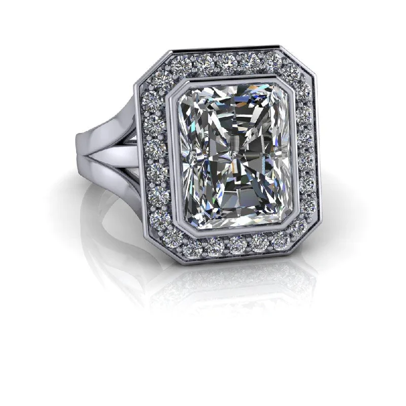 custom platinum engagement rings for women -Lucy No. 1 Moissanite Ring