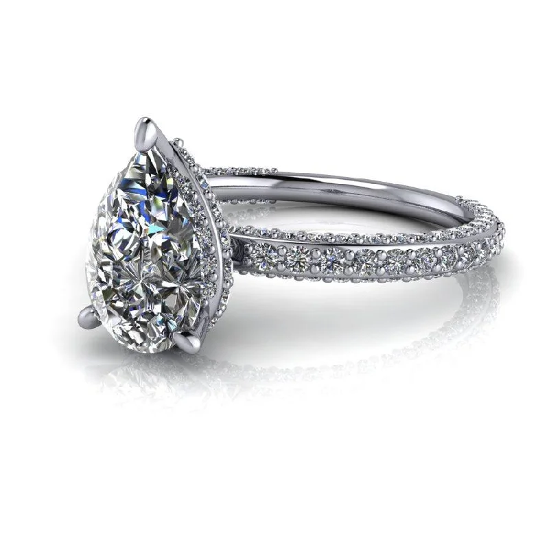 platinum diamond engagement rings for women -Aspen No. 1 Moissanite Ring