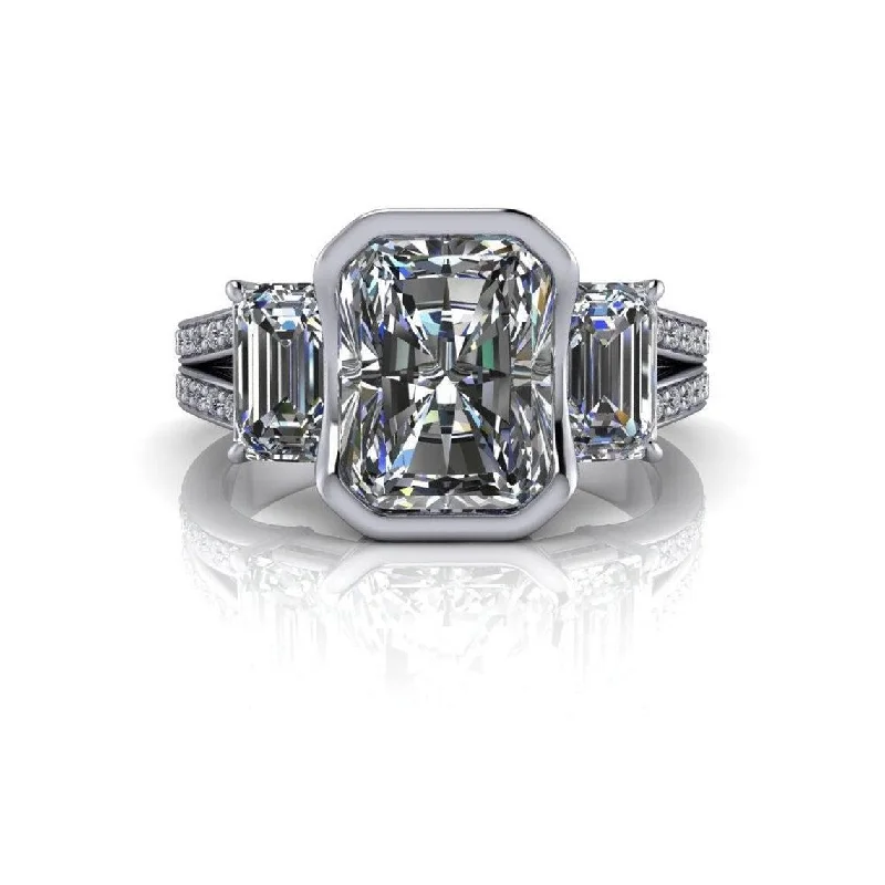 engagement rings with baguette diamonds for women -Jillian No. 2 Moissanite Ring