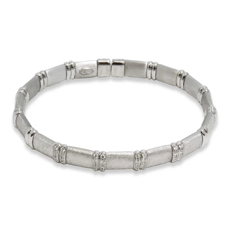 charm bracelets for women -Silver and Diamond Bangle Bracelet