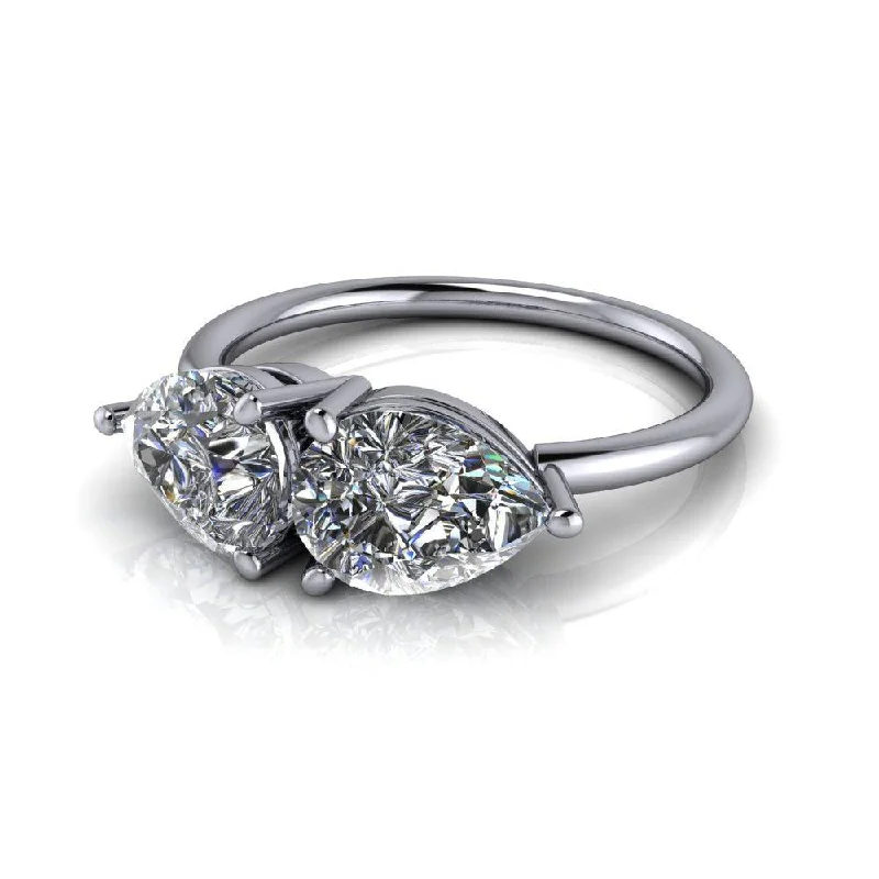 platinum diamond engagement rings for women -Cori No. 1 Moissanite Ring