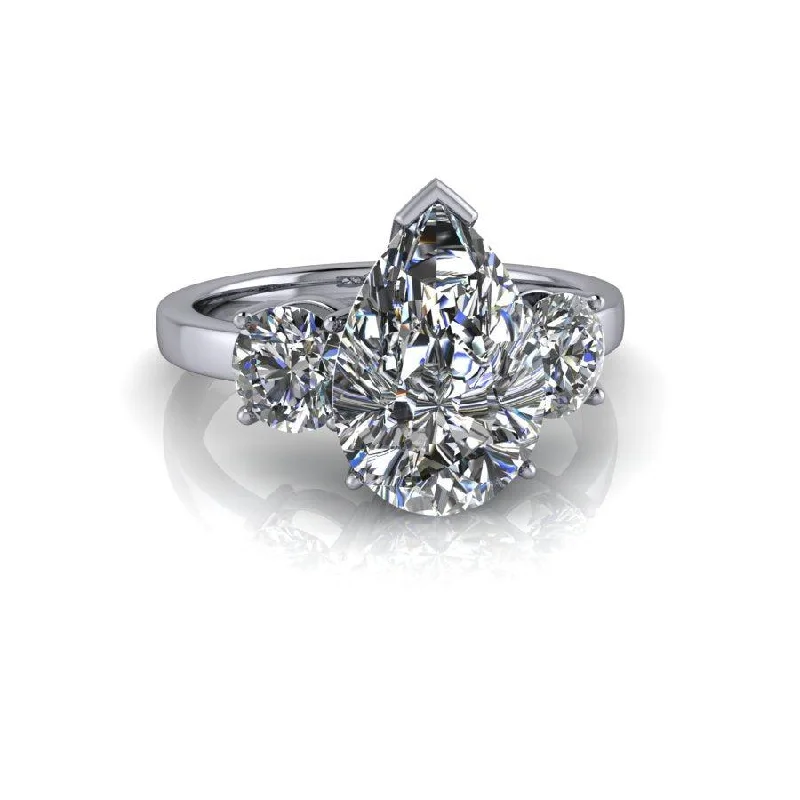 white gold diamond engagement rings for women -Genevieve No. 1 Moissanite Ring