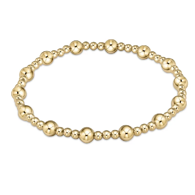 crystal bracelets for women -enewton 6.25" Classic Sincerity Pattern Beaded Bracelet - Gold 5mm