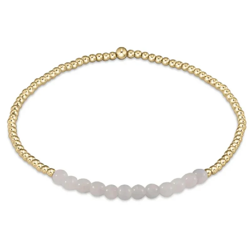 silver bracelets for women -enewton 6.25" Gold Bliss Gemstone 2mm Bead Bracelet - Moonstone