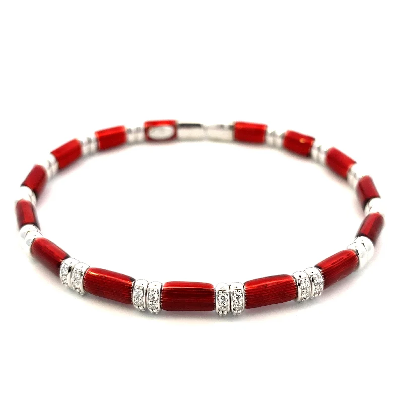 wire bangles for women -Candy Apple Red Bangle Bracelet